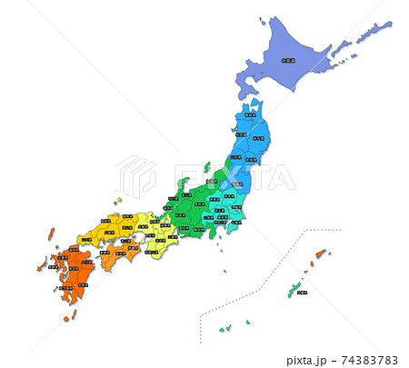 関西地方 地図 日本列島のイラスト素材