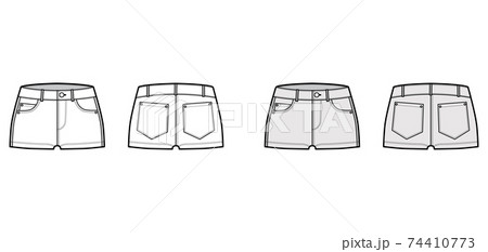 Jeans styles for men. Line icons of jean pants - Stock Illustration  [91933272] - PIXTA