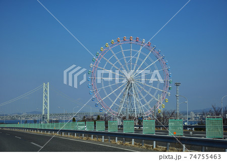 観覧車 淡路島 サービスエリアの写真素材