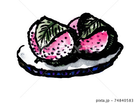 イラスト 春 美味しい 絵手紙風のイラスト素材