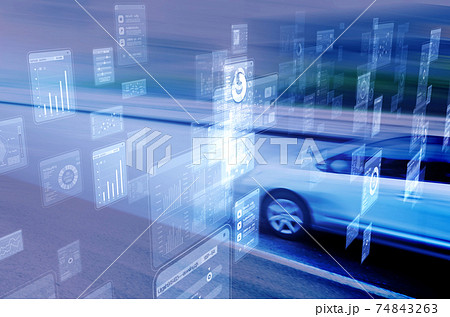 自動車 車 乗用車 スピード感の写真素材