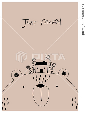 引っ越し メッセージカード カード Just Movedの写真素材