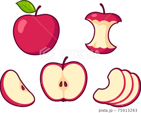 リンゴをかじるのイラスト素材