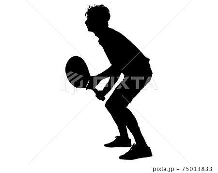 スポーツ シルエット 球技 テニスのイラスト素材