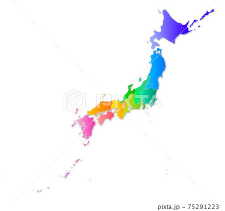 北陸地方 日本列島 日本地図 日本のイラスト素材