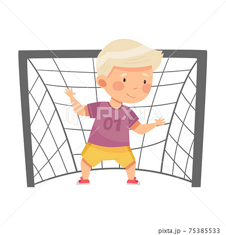 キャラクター サッカーボール かわいい 笑顔のイラスト素材