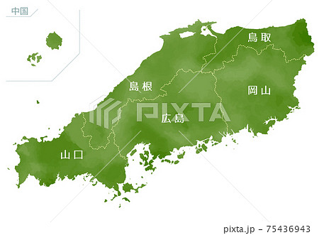 岡山 岡山県 日本地図 マップのイラスト素材