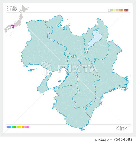 都道府県シルエット_近畿地方イラスト - No: 2628965｜無料