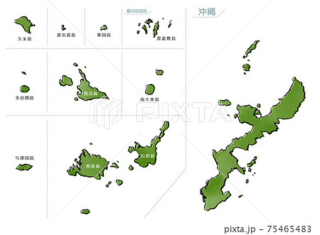 沖縄石垣島 離島 地図 イラストの写真素材