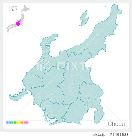 長野県の地図のイラスト素材