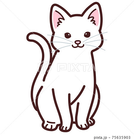 動物 猫 イラスト お座りの写真素材
