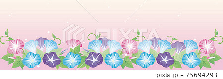 朝顔 花 パターン 和柄のイラスト素材