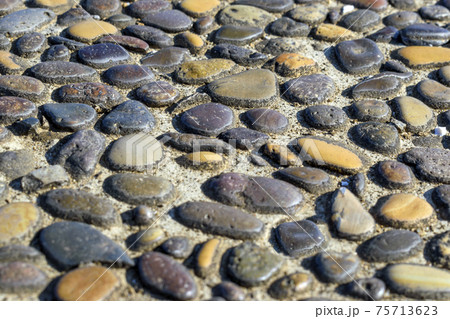 テクスチャ 石畳 パターン 地面の写真素材