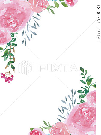 薔薇 花 フレーム 枠のイラスト素材