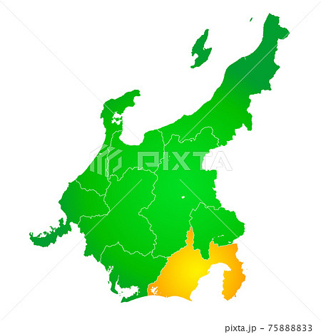 愛知県地図のイラスト素材
