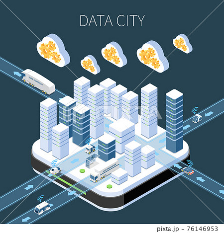 アイソメトリック アイソメ 等角図 街のイラスト素材