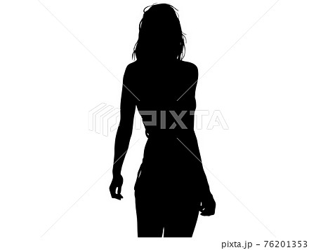 女性 1人 女の子 後ろ姿のイラスト素材