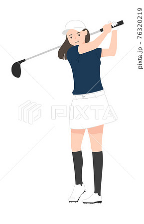 ゴルフ 女性ゴルファー ゴルファー スイングのイラスト素材