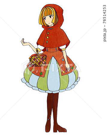 大人かわいい赤ずきんちゃんのイラスト素材