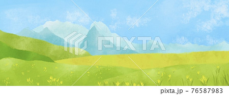 山 アルプス スイスのイラスト素材