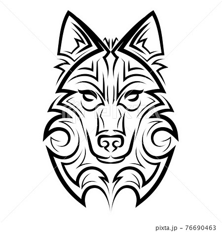 オオカミ トライバル 部族 刺青のイラスト素材