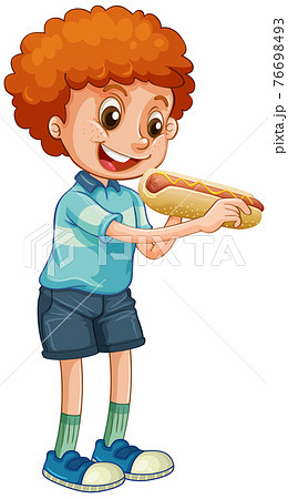 ホットドッグ 犬 かわいい 食べ物のイラスト素材