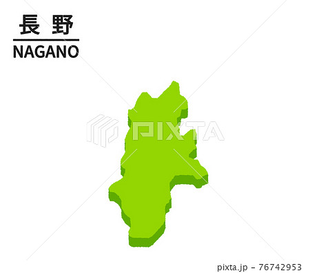 長野県 長野 マップ 地図のイラスト素材