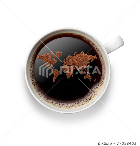 世界地図 コーヒー豆 コーヒー 地図の写真素材 - PIXTA