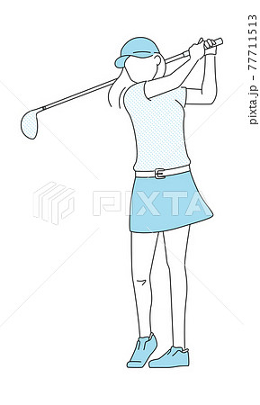 女子プロゴルフのイラスト素材