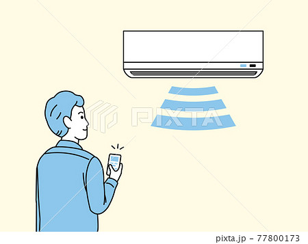 エアコンをつけるのイラスト素材