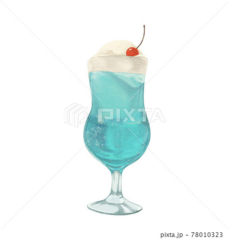 メロンクリームソーダのイラスト素材