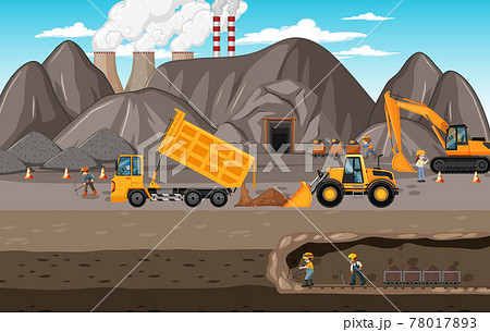 鉱山のイラスト素材