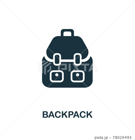 Backpack icon shape black vector or travel bag - Stock Illustration  [93021396] - PIXTA