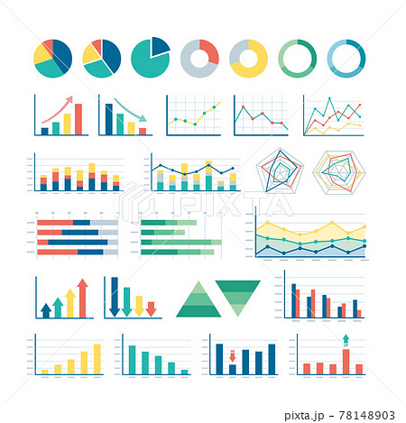帯グラフのイラスト素材