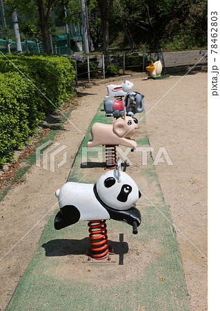 公園 遊具 パンダの写真素材