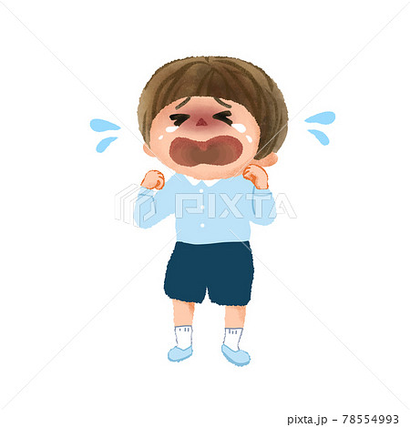 大泣きする子供のイラスト素材