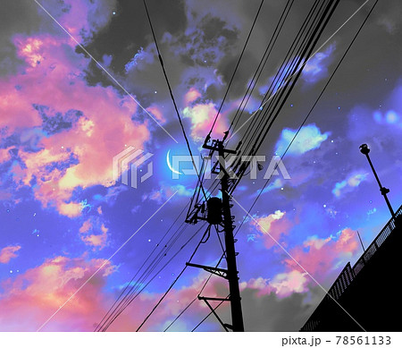 アニメ背景風のイラスト素材
