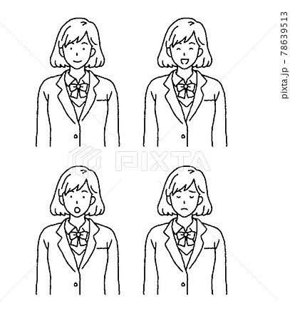 泣く 女の子 中学生 涙のイラスト素材