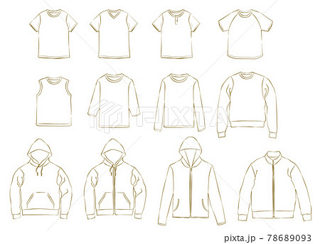 Tシャツ 半袖 服 衣類のイラスト素材
