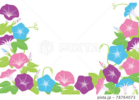 夏 涼しい 花柄 花びらのイラスト素材