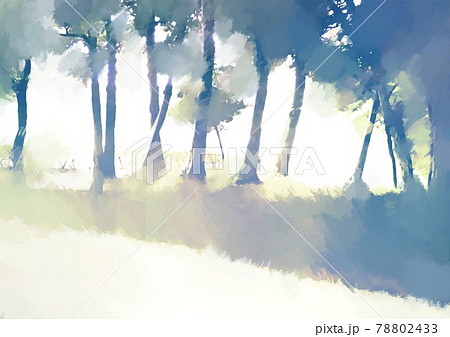道 森 森林 水彩の写真素材 - PIXTA