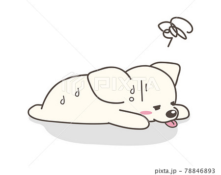 犬 夏 夏バテ 暑さのイラスト素材