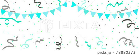 ガーランド カラフル イラスト 透過の写真素材