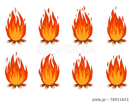 火炎 フレーム 炎 枠のイラスト素材