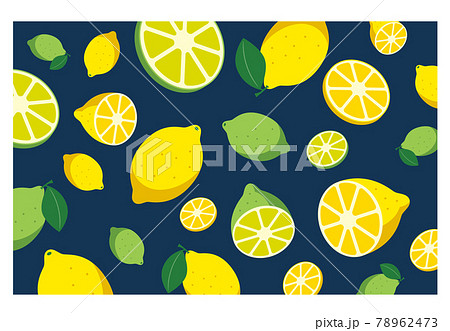 レモン柄の写真素材