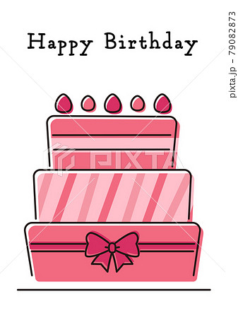 ケーキ 誕生日 イラスト 手書きの写真素材