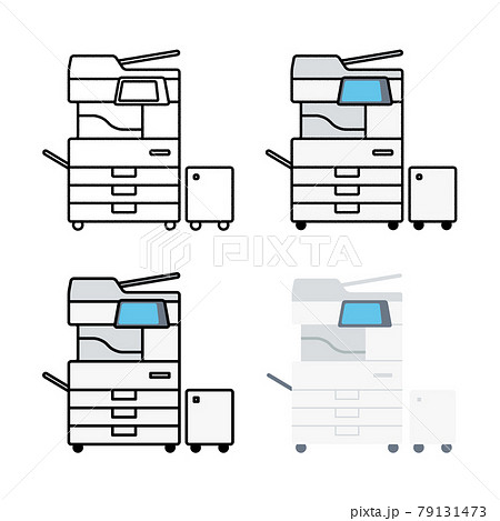 コピー機 イラスト コピー 灰色のイラスト素材