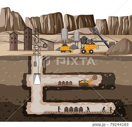 鉱山のイラスト素材