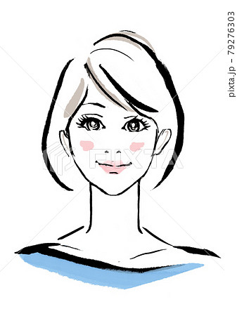 女性 可愛い オシャレ ボブヘアのイラスト素材