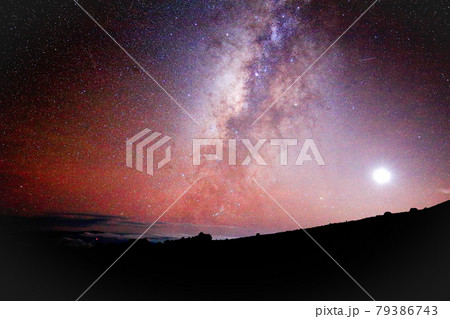 ハワイの星空の写真素材